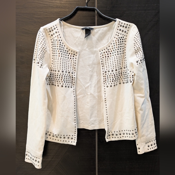 H&M Sweaters - H&M Studded White Jacket